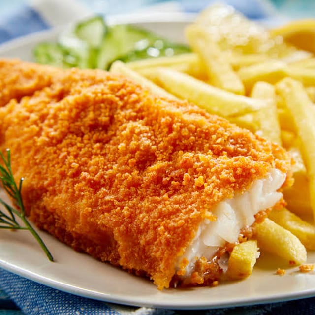 Krispy Fried Fish Krunch Box (3PC Fish) + Side + Drink.
